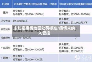 未划定疫情地区处罚标准/疫情未纳入管控