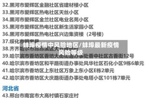 蚌埠疫情中风险地区/蚌埠最新疫情风险等级
