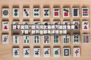 终于发现“微乐河北麻将万能挂免费下载”附开挂脚本详细步骤