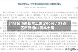 31省区市新增本土确诊60例／31省区市新增62例本土确