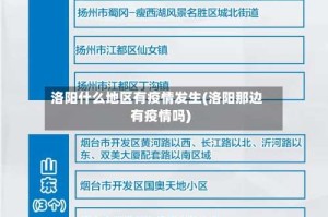 洛阳什么地区有疫情发生(洛阳那边有疫情吗)