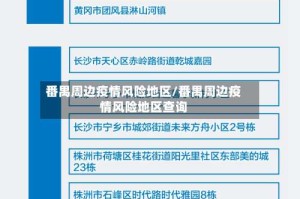 番禺周边疫情风险地区/番禺周边疫情风险地区查询