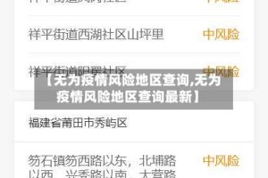 【无为疫情风险地区查询,无为疫情风险地区查询最新】