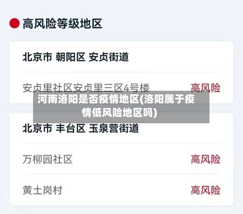 河南洛阳是否疫情地区(洛阳属于疫情低风险地区吗)-第1张图片