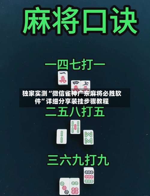 独家实测“微信雀神广东麻将必胜软件”详细分享装挂步骤教程-第3张图片