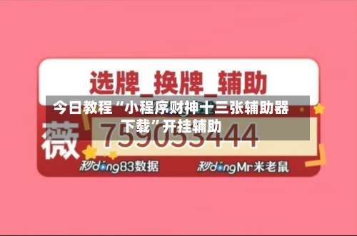 今日教程“小程序财神十三张辅助器下载	”开挂辅助-第1张图片