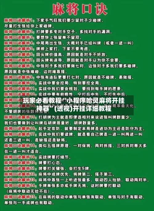 玩家必看教程“小程序哈灵麻将开挂神器”(透视)开挂详细教程-第3张图片