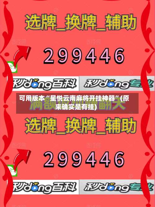 可用版本“星悦云南麻将开挂神器	”(原来确实是有挂)-第2张图片