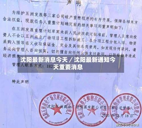 沈阳最新消息今天／沈阳最新通知今天重要消息-第2张图片