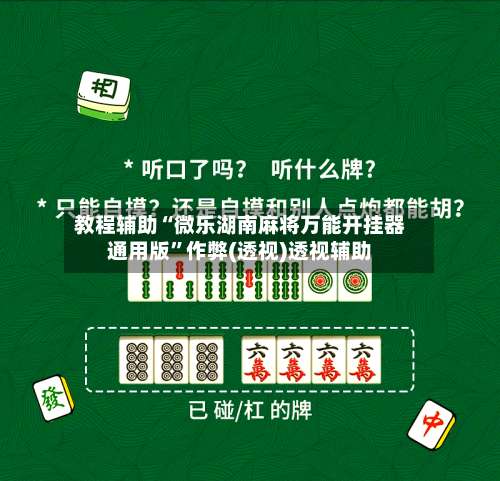 教程辅助“微乐湖南麻将万能开挂器通用版”作弊(透视)透视辅助-第1张图片