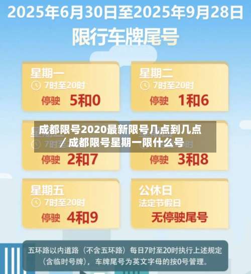 成都限号2020最新限号几点到几点／成都限号星期一限什么号-第1张图片