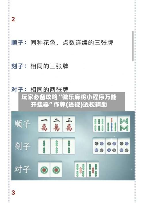 玩家必备攻略“微乐麻将小程序万能开挂器”作弊(透视)透视辅助-第1张图片