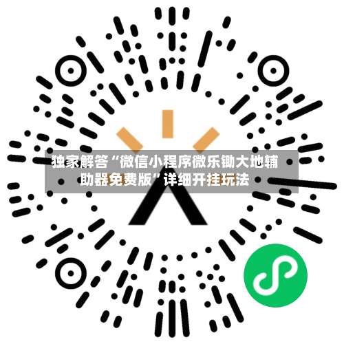 独家解答“微信小程序微乐锄大地辅助器免费版”详细开挂玩法-第3张图片