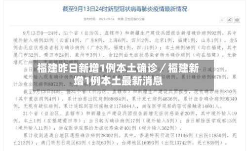 福建昨日新增1例本土确诊／福建新增1例本土最新消息-第1张图片