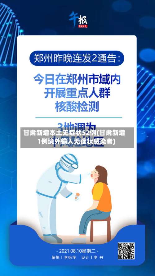 甘肃新增本土无症状52例(甘肃新增1例境外输入无症状感染者)-第1张图片