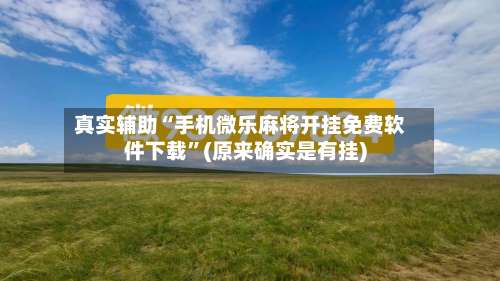 真实辅助“手机微乐麻将开挂免费软件下载”(原来确实是有挂)-第2张图片