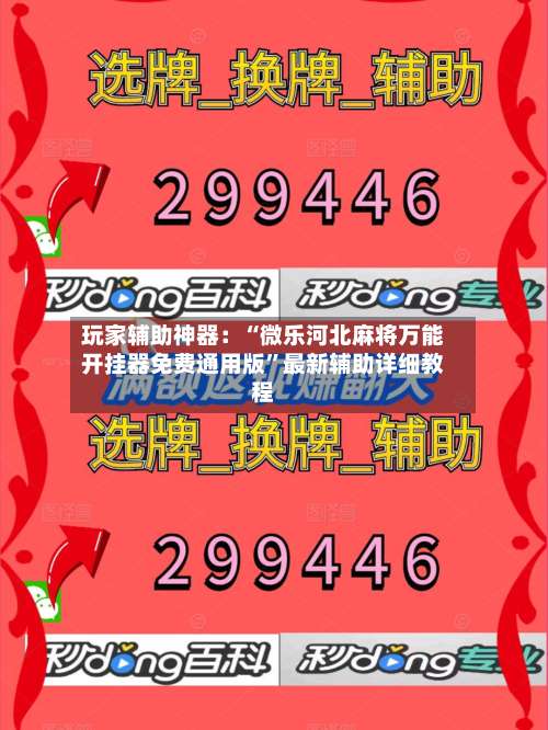 玩家辅助神器：“微乐河北麻将万能开挂器免费通用版”最新辅助详细教程-第2张图片