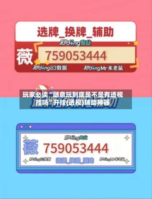 玩家必读“随意玩到底是不是有透视挂吗	”开挂(透视)辅助神器-第1张图片