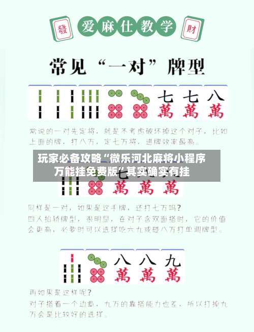 玩家必备攻略“微乐河北麻将小程序万能挂免费版”其实确实有挂-第1张图片