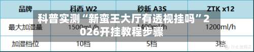 科普实测“新蛮王大厅有透视挂吗”2026开挂教程步骤-第2张图片
