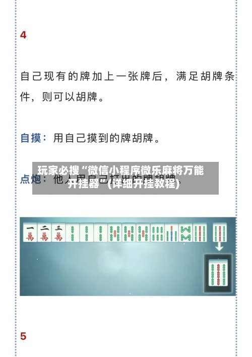 玩家必搜“微信小程序微乐麻将万能开挂器”(详细开挂教程)-第2张图片