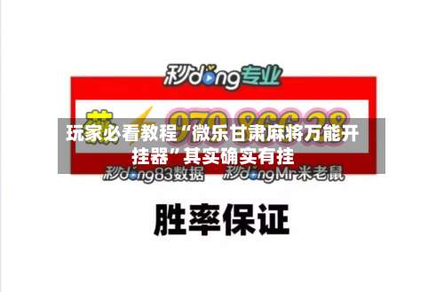 玩家必看教程“微乐甘肃麻将万能开挂器	”其实确实有挂-第1张图片