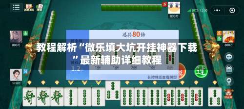 教程解析“微乐填大坑开挂神器下载	”最新辅助详细教程-第1张图片