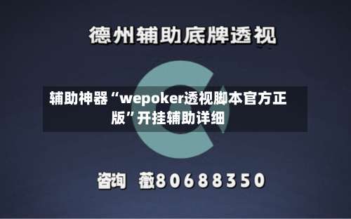 辅助神器“wepoker透视脚本官方正版”开挂辅助详细-第3张图片