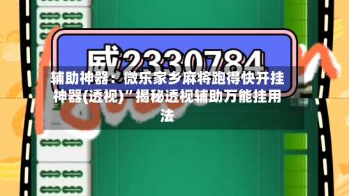 辅助神器：微乐家乡麻将跑得快开挂神器(透视)	”揭秘透视辅助万能挂用法-第2张图片