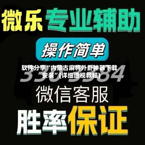 软件分享“内蒙古麻将外卦神器下载安装	”(详细透视教程)-第1张图片