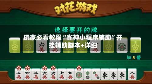 玩家必看教程“雀神小程序辅助	”开挂辅助脚本+详细-第2张图片