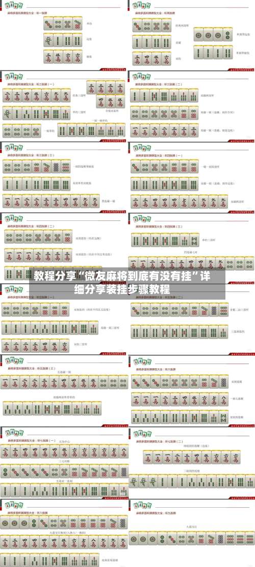 教程分享“微友麻将到底有没有挂	”详细分享装挂步骤教程-第2张图片