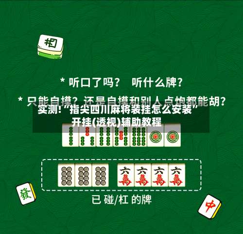 实测!“指尖四川麻将装挂怎么安装”开挂(透视)辅助教程-第3张图片