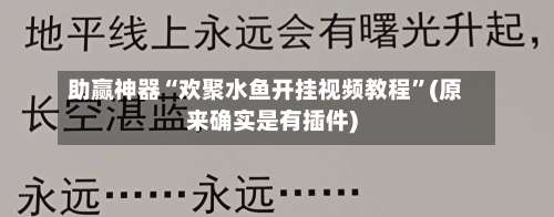 助赢神器“欢聚水鱼开挂视频教程”(原来确实是有插件)-第2张图片