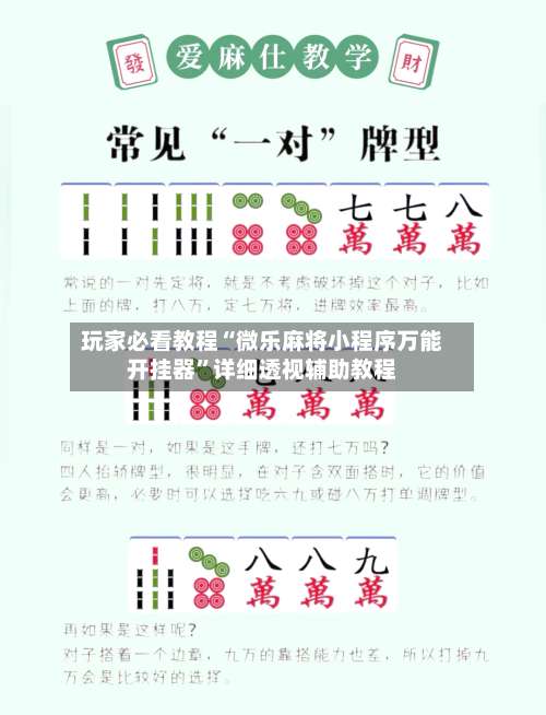 玩家必看教程“微乐麻将小程序万能开挂器”详细透视辅助教程-第2张图片
