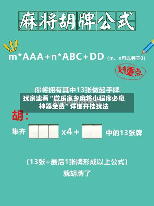 玩家速看“微乐家乡麻将小程序必赢神器免费”详细开挂玩法-第1张图片
