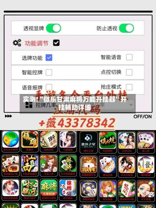 实测!“微乐甘肃麻将万能开挂器”开挂辅助详细-第1张图片