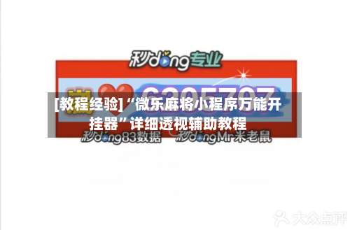 [教程经验]“微乐麻将小程序万能开挂器”详细透视辅助教程-第1张图片