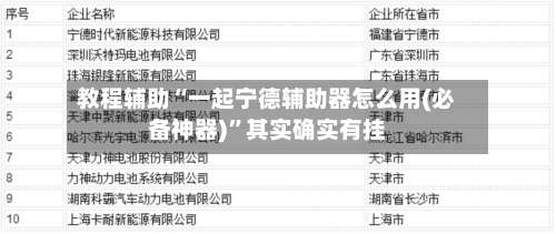 教程辅助“一起宁德辅助器怎么用(必备神器)”其实确实有挂-第1张图片