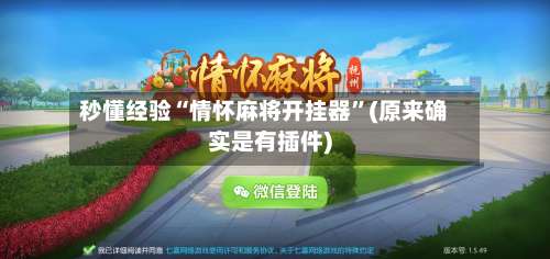 秒懂经验“情怀麻将开挂器	”(原来确实是有插件)-第1张图片