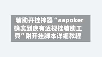 辅助开挂神器“aapoker确实到底有透视挂辅助工具”附开挂脚本详细教程-第3张图片