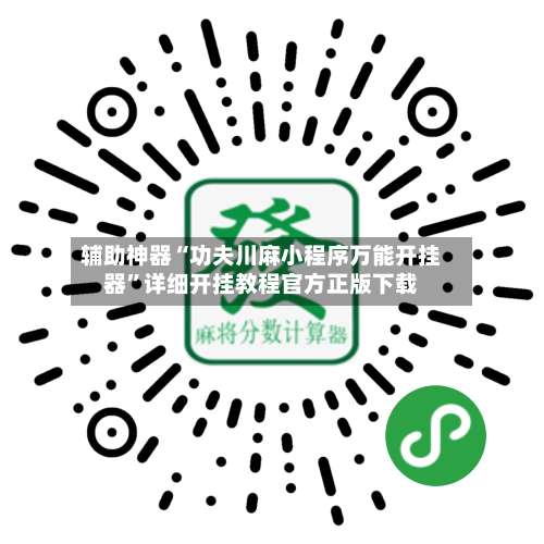 辅助神器“功夫川麻小程序万能开挂器	”详细开挂教程官方正版下载-第1张图片