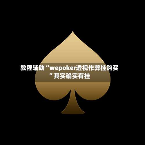 教程辅助“wepoker透视作弊挂购买	”其实确实有挂-第1张图片