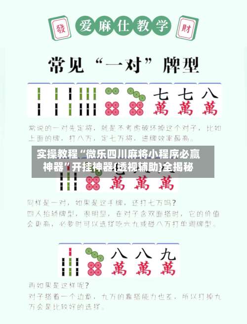 实操教程“微乐四川麻将小程序必赢神器”开挂神器{透视辅助}全揭秘-第2张图片