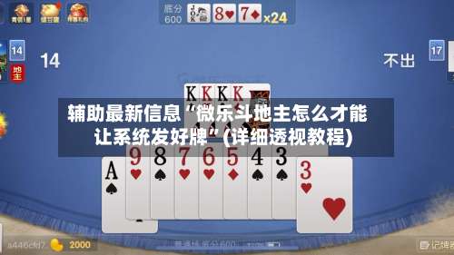 辅助最新信息“微乐斗地主怎么才能让系统发好牌	”(详细透视教程)-第1张图片