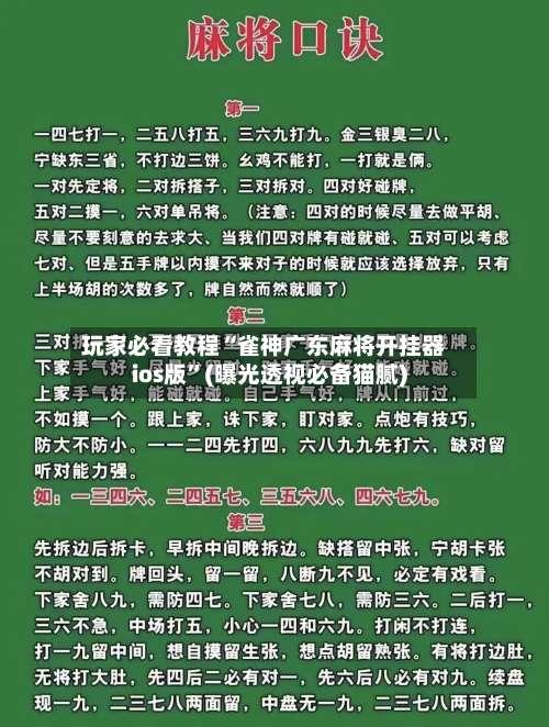 玩家必看教程“雀神广东麻将开挂器ios版”(曝光透视必备猫腻)-第2张图片