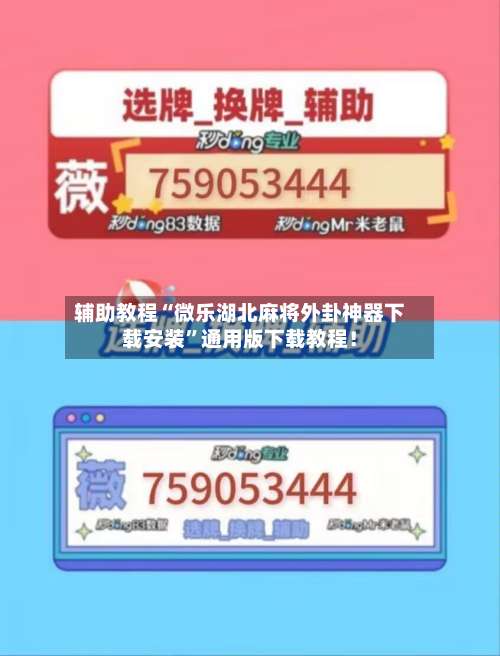 辅助教程“微乐湖北麻将外卦神器下载安装”通用版下载教程！-第3张图片