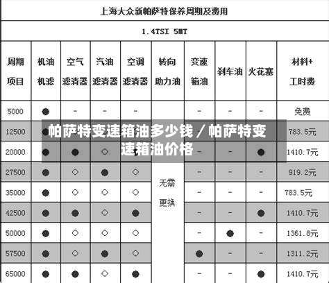 帕萨特变速箱油多少钱／帕萨特变速箱油价格-第1张图片