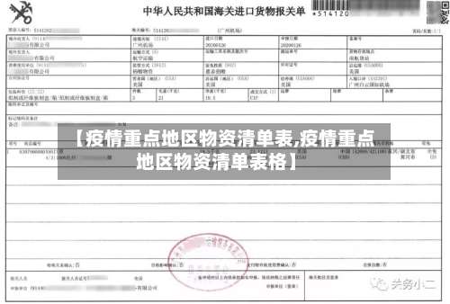 【疫情重点地区物资清单表,疫情重点地区物资清单表格】-第3张图片