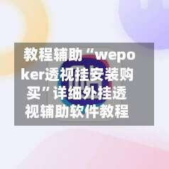 教程辅助“wepoker透视挂安装购买”详细外挂透视辅助软件教程-第1张图片